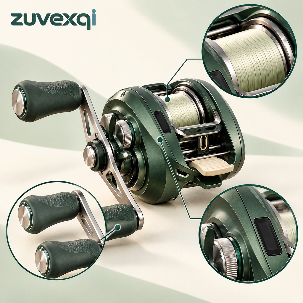 zuvexqi CastPilot Smart Baitcasting Fishing Reel — design details