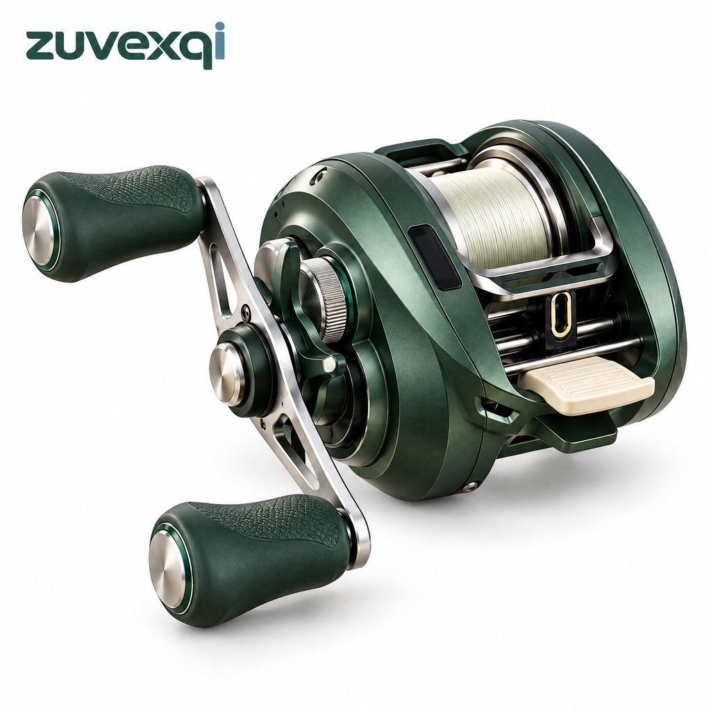 zuvexqi CastPilot Smart Baitcasting Fishing Reel — white background