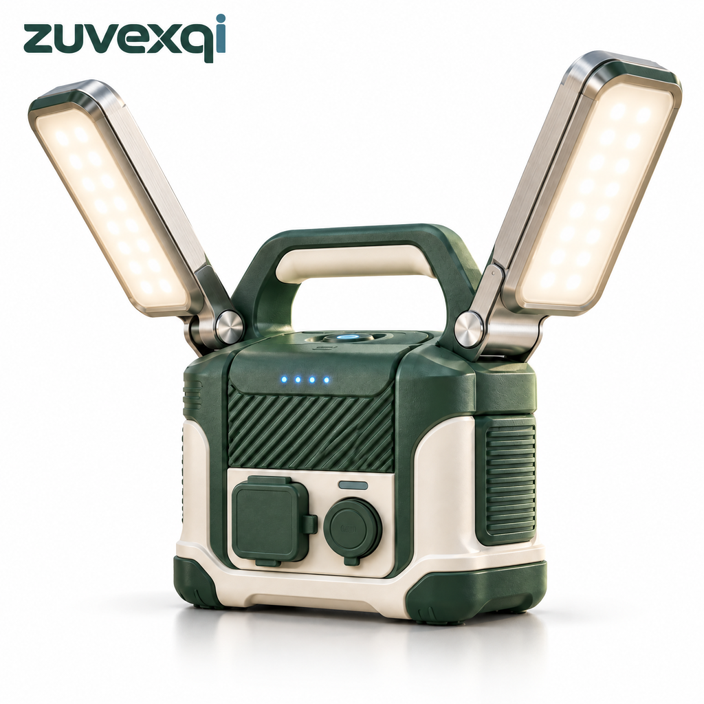 zuvexqi DockVolt Folding Fishing Work Light & Power Station — white background