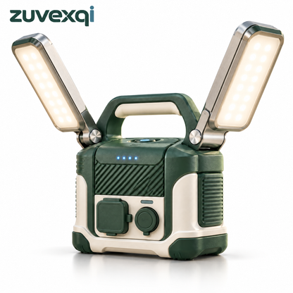 zuvexqi DockVolt Folding Fishing Work Light & Power Station — white background