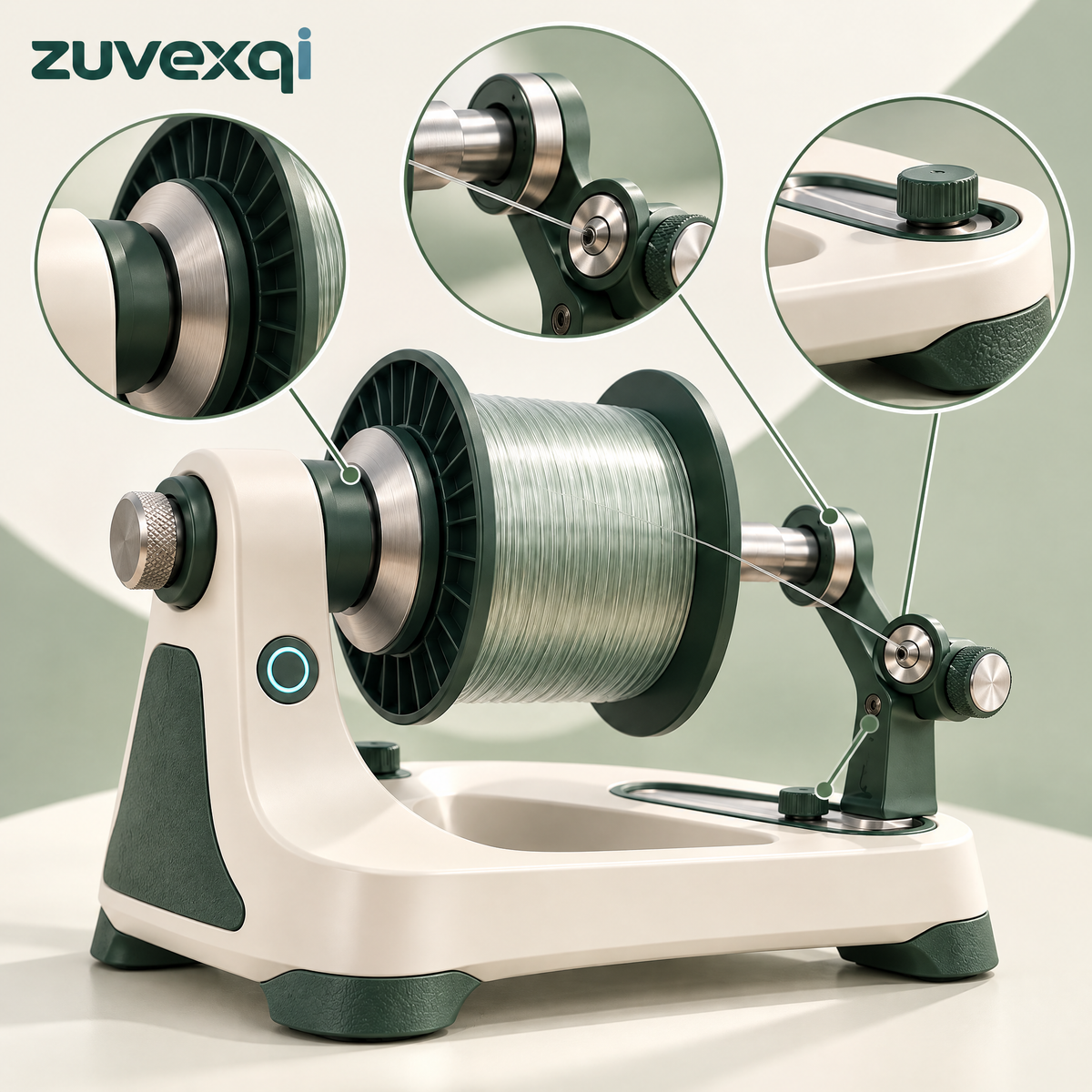 zuvexqi LineForge Electric Fishing Line Spooling Station — design details