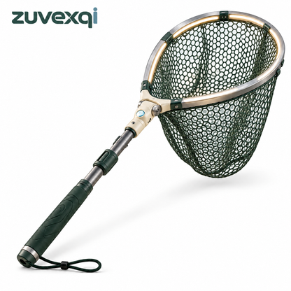 zuvexqi LumaNet Illuminated Folding Landing Net — white background