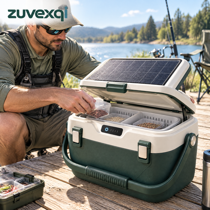 zuvexqi SolarBait Solar-Assisted Fishing Bait Cooler — in-use setting