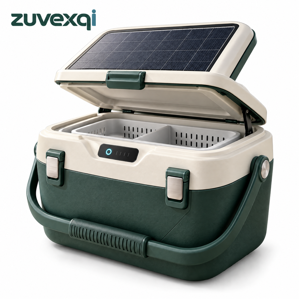 zuvexqi SolarBait Solar-Assisted Fishing Bait Cooler — white background