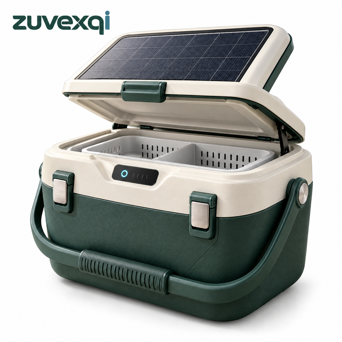 zuvexqi SolarBait Solar-Assisted Fishing Bait Cooler — white background