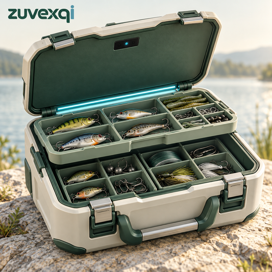 zuvexqi TackleNest Illuminated Modular Fishing Tackle Box — main product view