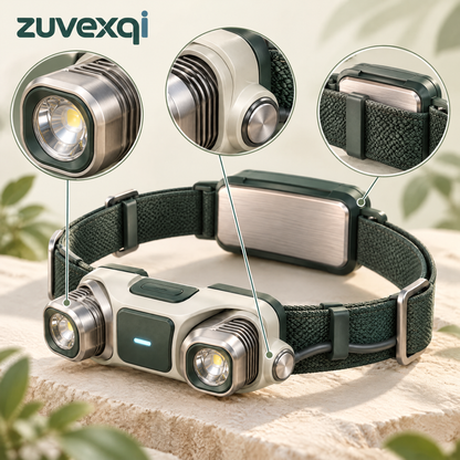 zuvexqi TrailBeam Dual-Light Fishing Headlamp — design details